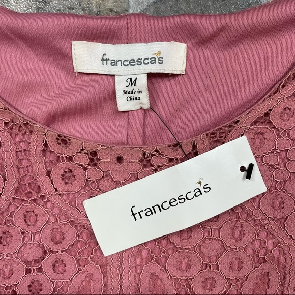 francesca’s Rose Lace Overlay Dress - Picture 5 of 12